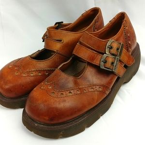 Dr. Marten Women's Vintage Brown Leather Mary Janes